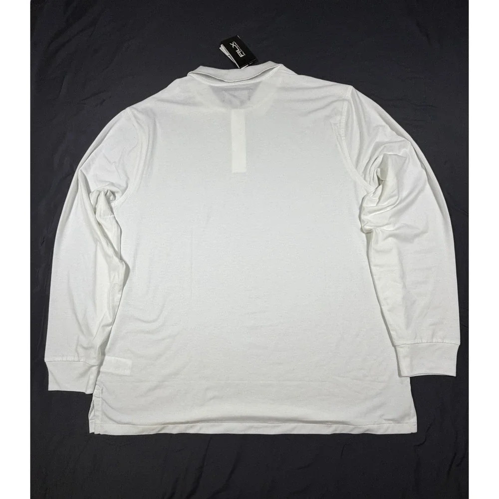 Ralph Lauren RLX Men's Size 2XL Long Sleeve Solid White Polo Shirt Collared